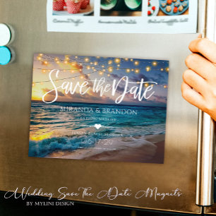 Beach Destination Wedding Spara datum magneter