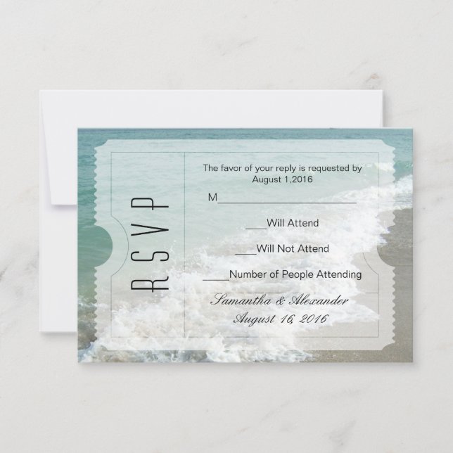 Beach Destinations Wedding Biljett Small OSA (Framsida)