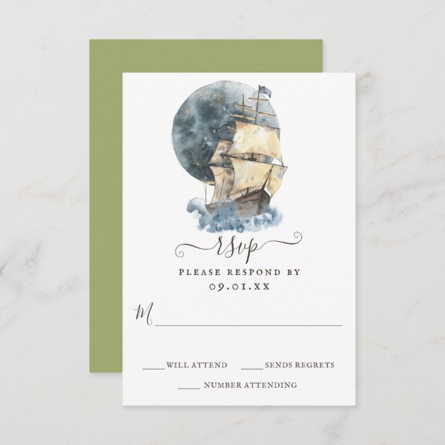 Beach Destinationsbröllop för Frakt för sjötrafik  OSA Kort (Fram/baksida)