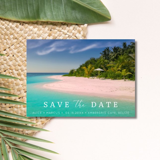 Beach Destinationsbröllop Spara datum Spara Datumet (Beach Destination Wedding Save the Date)