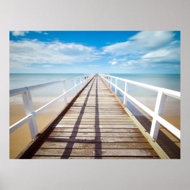 Beach Dock Ocean Print Poster Artwork Mural (Framsidan)