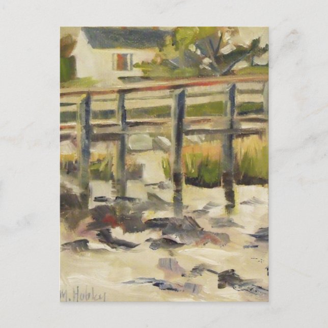 Beach Dock vid Marsh Vykort (Framsida)