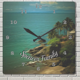 Beach Dream 0026 Fyrkantig Klocka