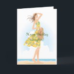 BEACH DRESS DAUGHTER BIRTHDAY CARD TACK KORT<br><div class="desc">Ett underbart födelsedagskort för din dotter både in och ut.</div>