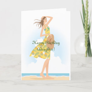 BEACH DRESS DAUGHTER BIRTHDAY CARD TACK KORT