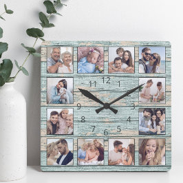 Beach Driftwood Planks Rustic Nautical Fyrkantig Klocka