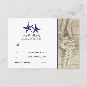 Beach Driftwood Rustic Nautical Bröllops OSA Cards Kort