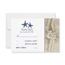 Beach Driftwood Rustic Nautical Bröllops OSA Cards