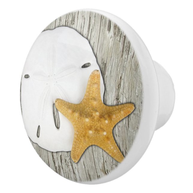 Beach Driftwood Starfish Sand Dollar Knopp (Höger)