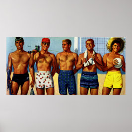 Beach Dudes 1950-talet Poster
