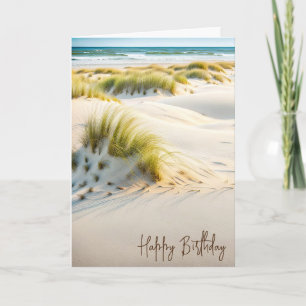 Beach Dune Grass Grattis på födelsedagen Kort