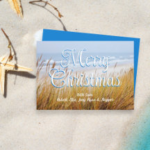 Beach Dunes God jul Flat Cards