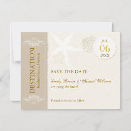 Beach Elegance Taupe Bröllop spara datum Spara Datumet