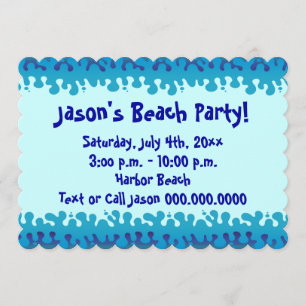 Beach- eller Bassäng-partiinbjudan Inbjudningar