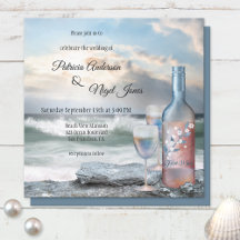 Beach eller inbjudan att bjuda in till Vin för tem