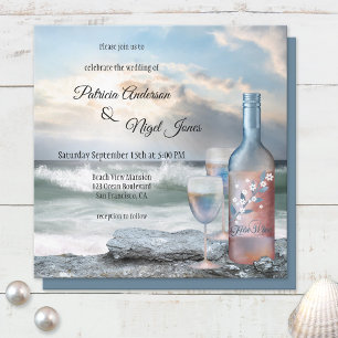 Beach eller inbjudan att bjuda in till Vin för tem