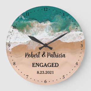 Beach Engaged Keepsaki Förlovning 2022 Stor Klocka