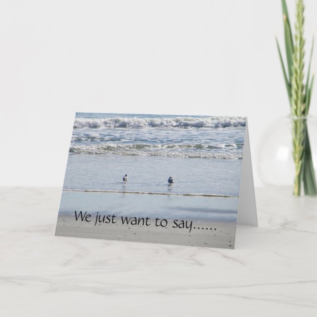 BEACH FÅGLAR SÄGA *GRATTIS PÅ FÖDELSEDAGEN* TILL D KORT (Framsida)