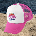 Beach Family Reunion Anpassningsbar Cruise Rosa Ha Keps<br><div class="desc">Coola som matchar familjesemesterhattar för en mamma eller syster till bära på en ökryssning. Det är vackert handflatan träd framför en söt strandsolnedgång. Perfektens tak för anpassningsbarna för sommaren resa till havs.</div>