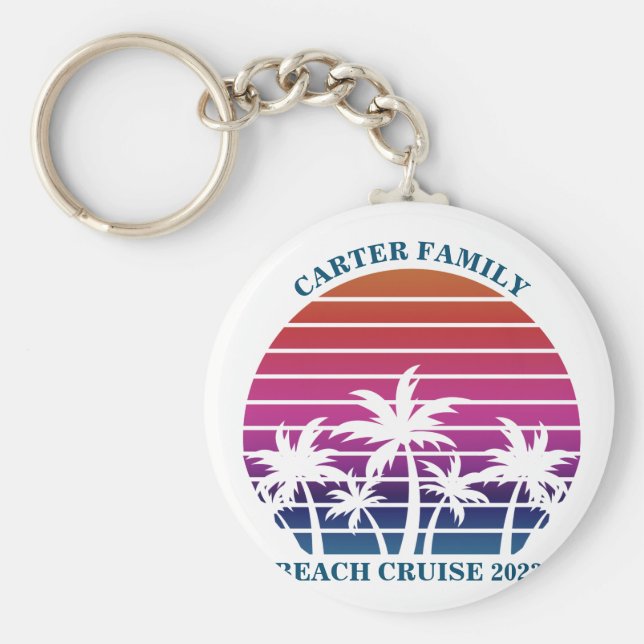 Beach Family Reunion Anpassningsbar Cruise Summer  Nyckelring (Framsidan)
