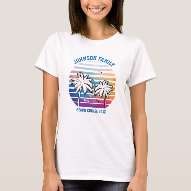 Beach Family Reunion Anpassningsbar Cruise Summer  T Shirt (Framsida)