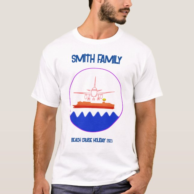 Beach Family Reunion Anpassningsbar Cruise Summer  T Shirt (Framsida)
