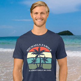 Beach Family Reunion Coola Handflatan Träd Sunset T Shirt