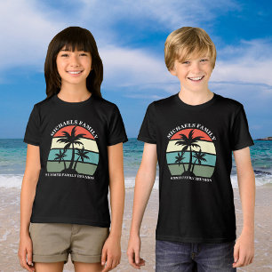 Beach Family Reunion Handflatan Träd Sunset Kids T Shirt