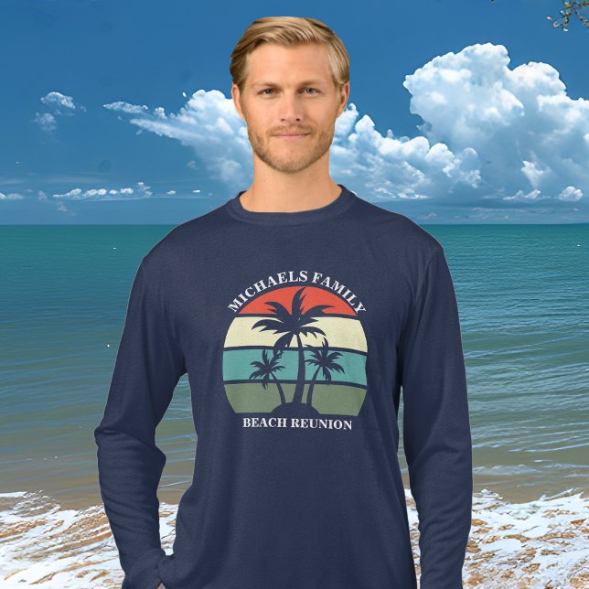 Beach Family Reunion Handflatan Träd Sunset Långär T Shirt (Skapare uppladdad)