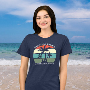 Beach Family Reunion Handflatan Träd Sunset Women' T Shirt