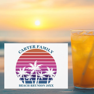Beach Family Reunion Tropical Handflatan Träd Anpa Inbjudningar
