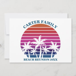 Beach Family Reunion Tropical Handflatan Träd Anpa Inbjudningar
