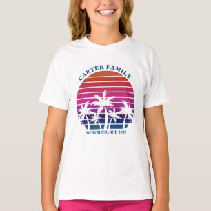 Beach Family Reunion Vacation Handflatan Träd Girl T Shirt