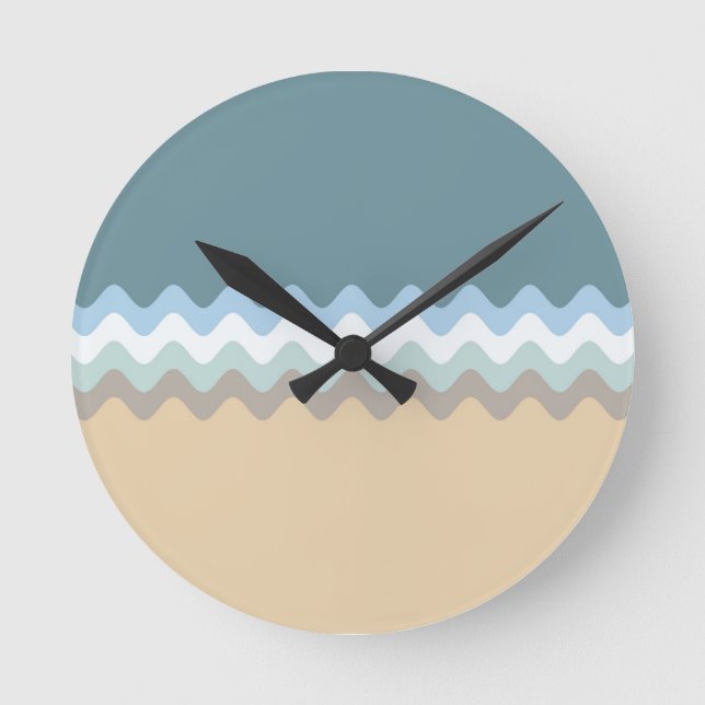Beach Färg Light Brown/Sand/Beige/Turquise/Blue Rund Klocka (Framsida)