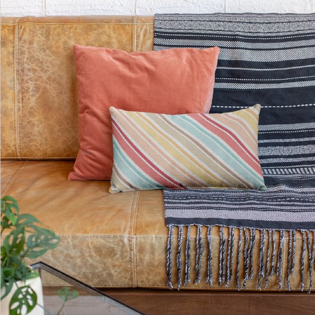 Beach Färg Scheme Stripe Dekorativ kudde (Skapare uppladdad)