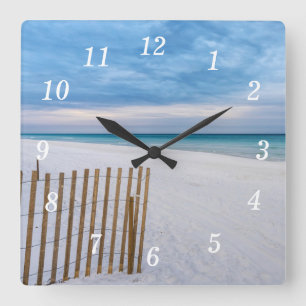 Beach Fence Morgant Destin Florida Wall Clock Fyrkantig Klocka