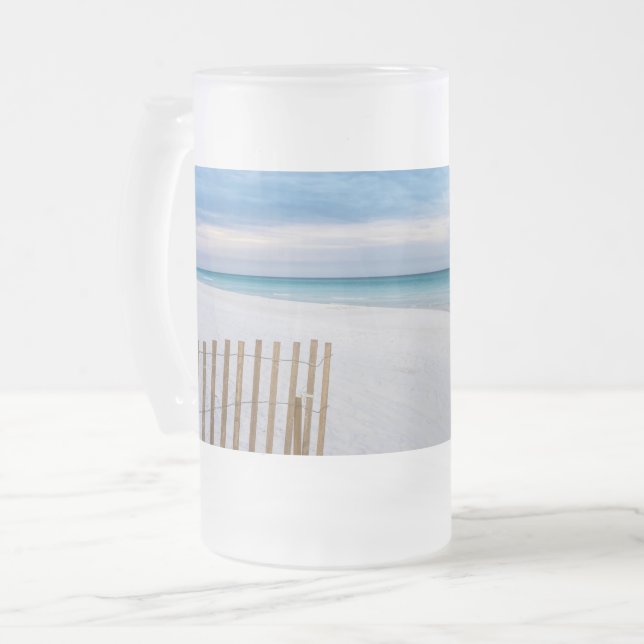Beach Fence MorgDestin Florida Frosted Mugg (Framsida vänster)
