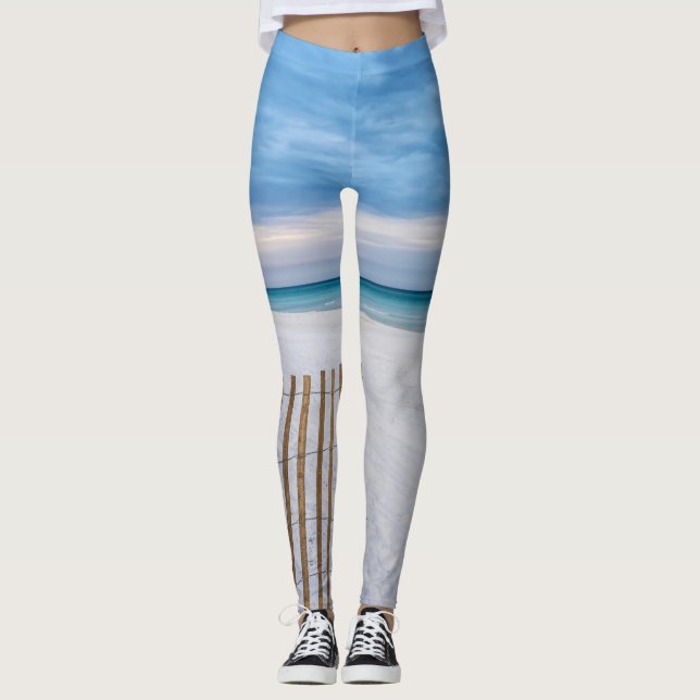 Beach Fence MorgDestin Florida Leggings (Framsida)