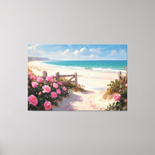 *~* Beach Fences Ro TV2 Stretched-Kanvastryck Canvastryck