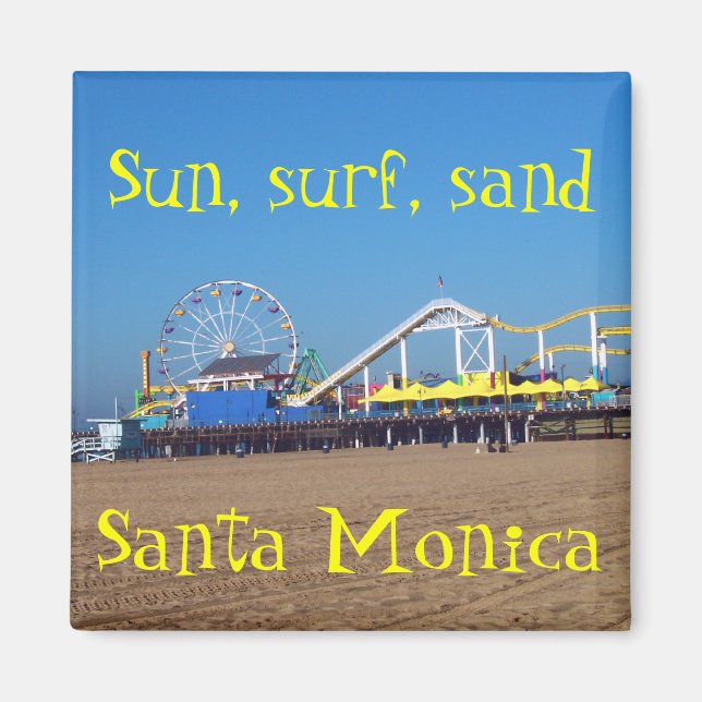 Beach Ferris Wheel Santa Monica, California Pier Magnet (Framsidan)