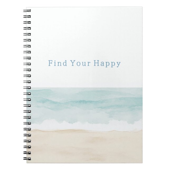 Beach Find Your Happy Ocean Anteckningsbok (Framsidan)