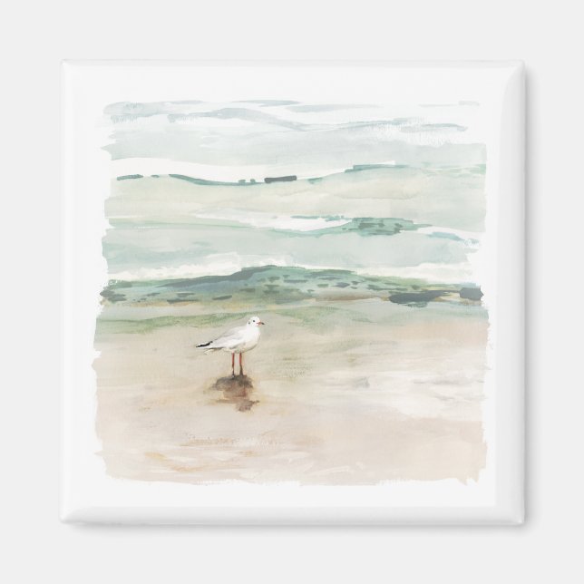 Beach Fiskmås Cove Magnet (Framsidan)