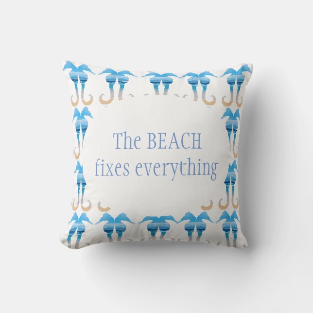 Beach fixerar hela Roligten Seahorse Quote Kudde (Framsida)