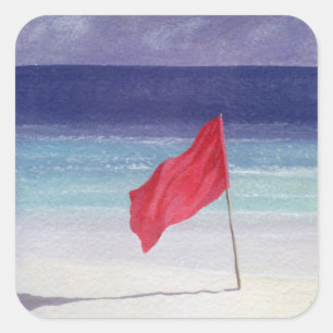Beach Flagga - Storm Warning 1985 Fyrkantigt Klistermärke