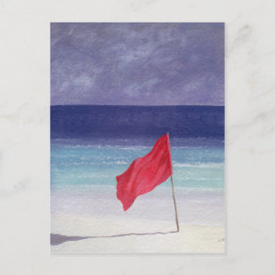 Beach Flagga - Storm Warning 1985 Vykort