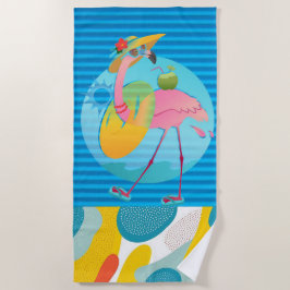 ’Beach Flamingo’ Beach Towel’