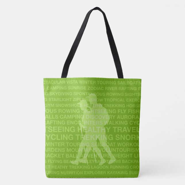 Beach-flaska för friskt Ord, Lime Green Tygkasse (Framsida)