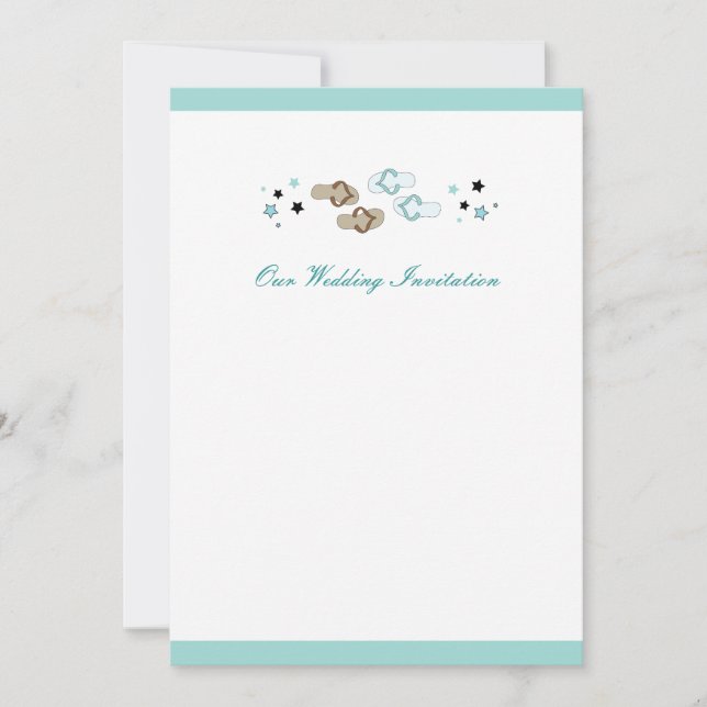 Beach Flinflip flops bröllopsinbjudan Inbjudningar (Framsida)