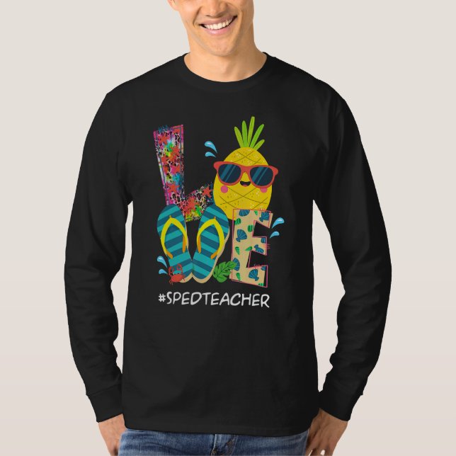 Beach Flinflip flops Pineapple Summer Vacation Kär T Shirt (Framsida)