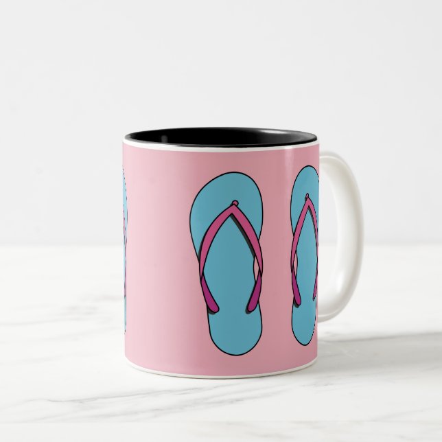 Beach Flinflip flops Två-Tonad Mugg (Framsida höger)
